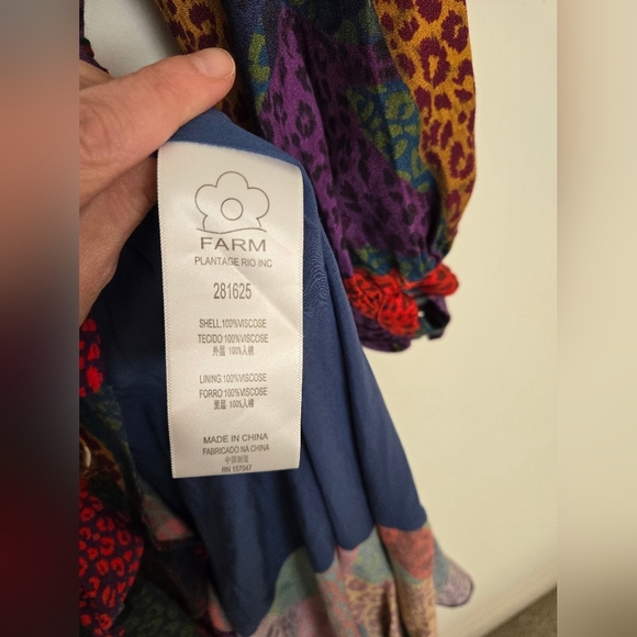 Farm Rio ruffled cheeta print wrap dress long sleeve | size Small - Picture 4 of 7